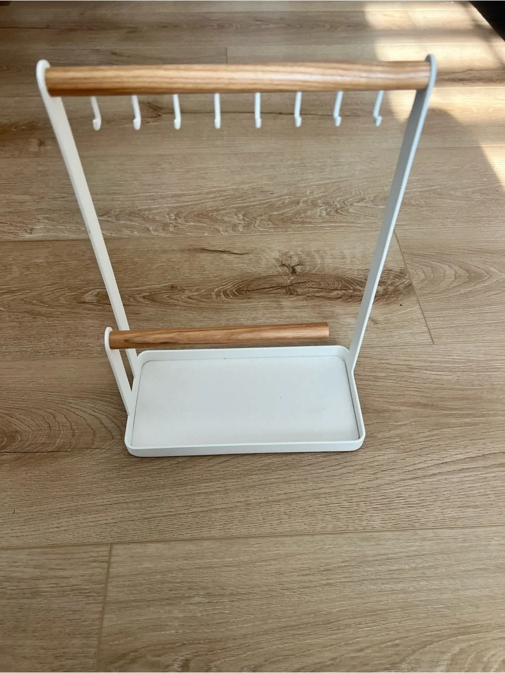 Yamazaki Minimal White & Wood Jewelry Stand